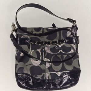Coach Black and Silver Shoulder Bag